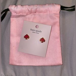 Kate Spade Everyday Spade Enamel Stud Earrings In Coral